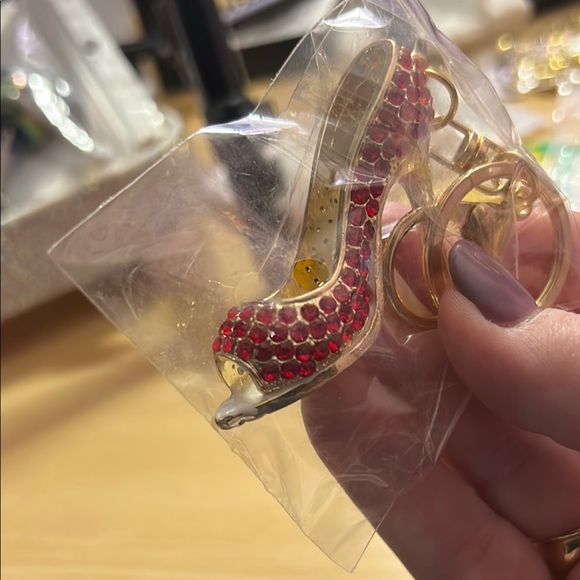 Red Rhinestone High Heel Keychain or Bag Charm-High heel Stileto - Picture 2 of 3